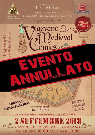 Vigevano Medieval Comics, annullamento con polemica verso comune e commercianti Vigevano Medieval Comics, annullamento con polemica verso comune e commercianti