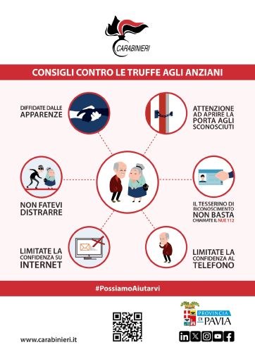 I carabinieri del comando provinciale di Pavia promuovono una nuova campagna contro le truffe agli anziani