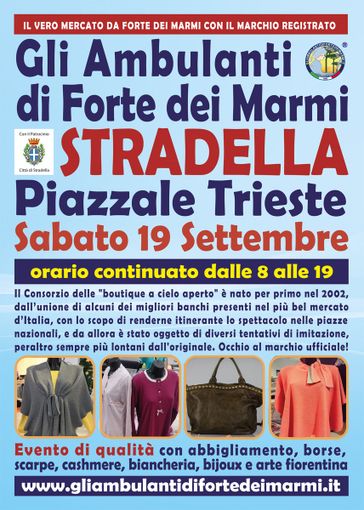 &quot;Gli Ambulanti di Forte dei Marmi” a Stradella sabato 19 settembre