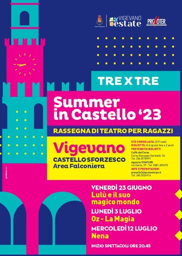 Vigevano: torna la rassegna teatro ragazzi 3x3, estate in Castello 2023 Vigevano: torna la rassegna teatro ragazzi 3x3, estate in Castello 2023