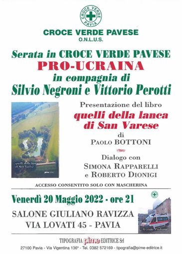 Una serata per l’Ucraina in Croce Verde Pavese