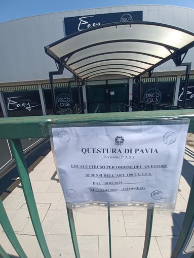 Pavia: ripetute liti fuori da una discoteca, la questura dispone la chiusura per 5 giorni Pavia: ripetute liti fuori da una discoteca, la questura dispone la chiusura per 5 giorni