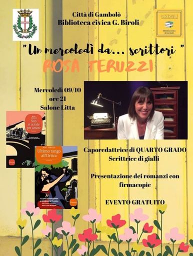 Gambolò, direttamente dal programma tv “Quarto Grado” sarà ospite al Salone Litta la scrittrice Rosa Teruzzi
