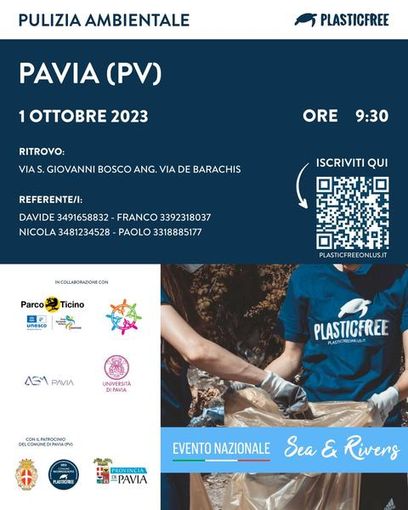 Pavia: domani in azione i volontari Plastic Free nell’evento nazionale ‘Sea &amp; Rivers’