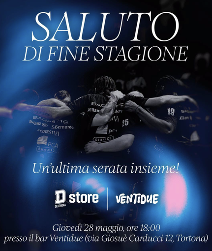 Basket, il saluto di fine stagione della Bertram ai tifosi: giovedì 28 maggio alle 18 al Bar Ventidue a Tortona Basket, il saluto di fine stagione della Bertram ai tifosi: giovedì 28 maggio alle 18 al Bar Ventidue a Tortona