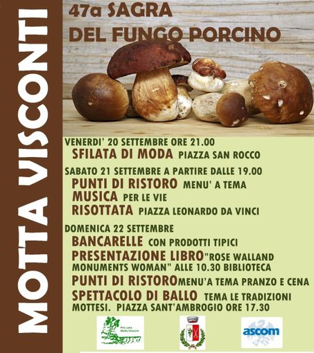 Motta Visconti, sagra del fungo porcino dal 20 al 22 settembre