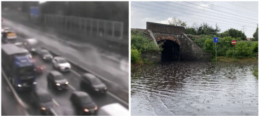 Il traffico sull'A8 nei pressi di Castellanza (foto webcam Autostrade per l'Italia). Un sottopasso allagato Il traffico sull'A8 nei pressi di Castellanza (foto webcam Autostrade per l'Italia). Un sottopasso allagato