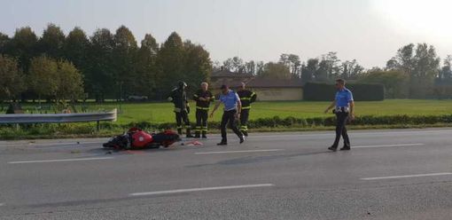 Boffalora sopra Ticino: incidente auto moto sulla ex statale 11