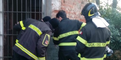 Novi Ligure: incastrato tra le sbarre al Castello, gatto salvato da vigili del fuoco e volontari