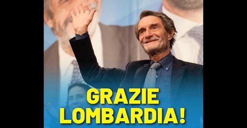 La foto postata sui social da Attilio Fontana per ringraziare gli elettori