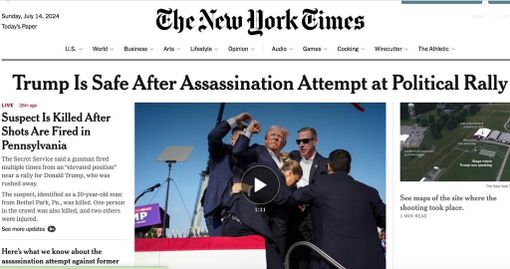 L'home page online del New York Times L'home page online del New York Times