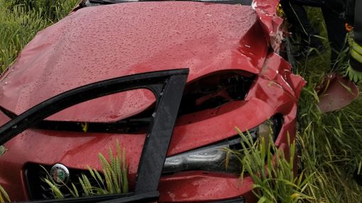 L'auto coinvolta nell'incidente sulla statale 596