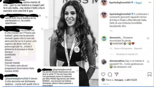 «Sei passata in finale solo perché lesbica». Insulti web alla ragazza di Arona finalista di Miss Mondo Italia «Sei passata in finale solo perché lesbica». Insulti web alla ragazza di Arona finalista di Miss Mondo Italia
