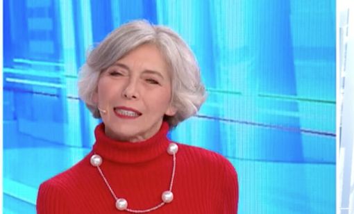 Irene Pivetti durante un'intervista a Pomeriggio Cinque