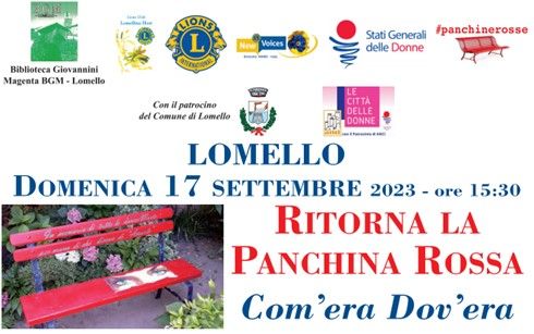 Dove tutto nacque: A Lomello la prima “panchina rossa” risplende nuovamente
