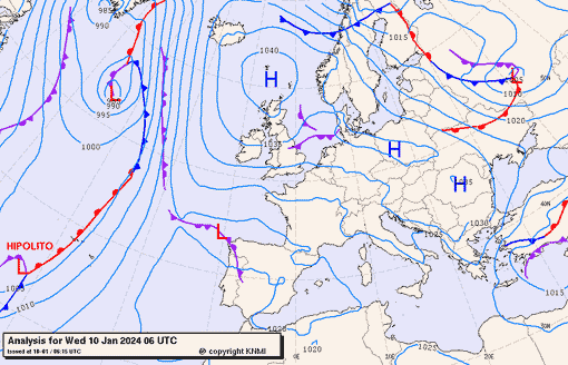 Previsioni meteo per mercoledì 10, giovedì 11, venerdì 12 (gennaio)