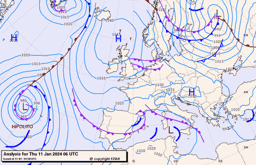 Previsioni meteo per giovedì 11, venerdì 12, sabato 13 (gennaio)