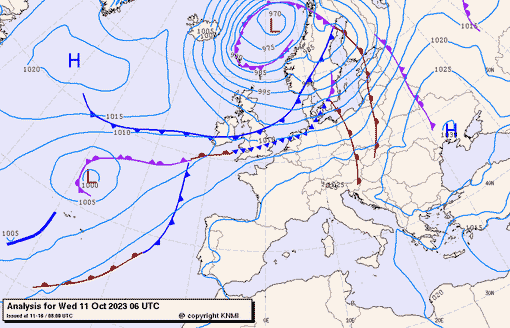 Previsioni meteo per mercoledì 11, giovedì 12, venerdì 13 (ottobre)