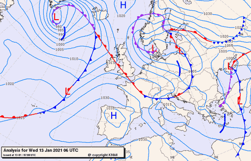 Previsioni meteo per mercoledì 13, giovedì 14, venerdì 15 (gennaio)