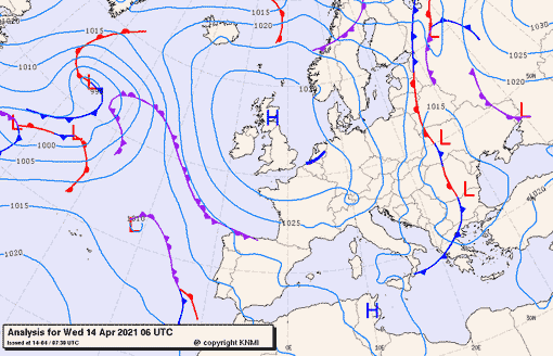 Previsioni meteo per mercoledì 14, giovedì 15, venerdì 16 (aprile)