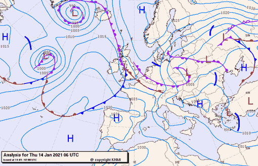 Previsioni meteo per giovedì 14, venerdì 15, sabato 16 (gennaio)