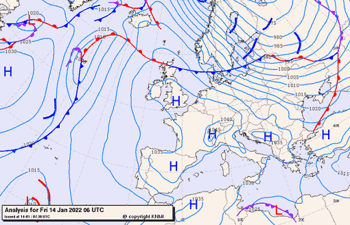 Previsioni meteo per venerdì 14, sabato 15, domenica 16 (gennaio)