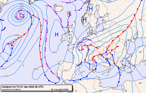 Previsioni meteo per venerdì 1, sabato 2, domenica 3 (aprile)