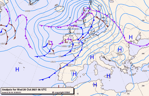 Previsioni meteo per mercoledì 20, giovedì 21, venerdì 22 (ottobre)