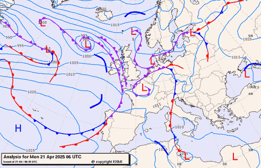 Previsioni meteo per lunedì 21, martedì 22, mercoledì 23  (aprile)