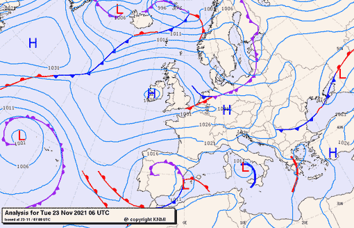 Previsioni meteo per martedì 23, mercoledì 24, giovedì 25 (novembre)