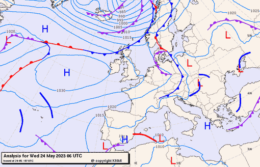 Previsioni meteo per mercoledì 24, giovedì 25, venerdì 26 (maggio)