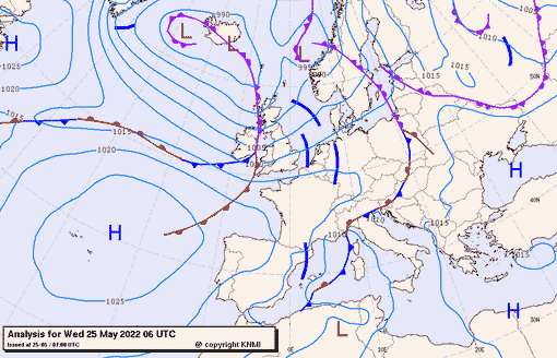 Previsioni meteo per mercoledì 25, giovedì 26, venerdì 27 (maggio)
