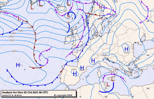 Previsioni meteo per lunedì 25, martedì 26, mercoledì 27 (ottobre)