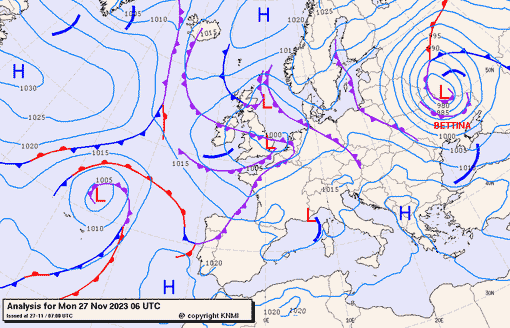 Previsioni meteo per lunedì 27, martedì 28, mercoledì 29 (novembre)