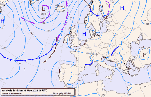Previsioni meteo per lunedì 31, martedì 1, mercoledì 2 (maggio-giugno)