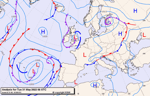Previsioni meteo per martedì 31, mercoledì 1, giovedì 2 (maggio-giugno)