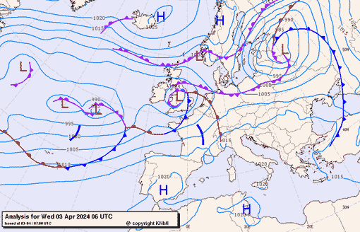 Previsioni meteo per mercoledì 3, giovedì 4, venerdì 5 (aprile)