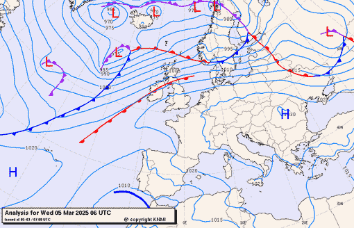 Previsioni meteo per mercoledì 5, giovedì 6, venerdì 7 (marzo)