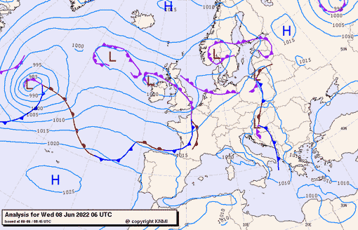 Previsioni meteo per mercoledì 8, giovedì 9, venerdì 10 (giugno)