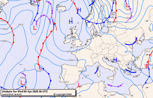 Previsioni meteo per mercoledì 9, giovedì 10, venerdì 11 (aprile)