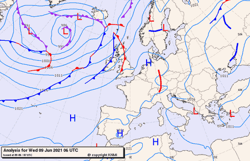 Previsioni meteo per mercoledì 9, giovedì 10, venerdì 11 (giugno)