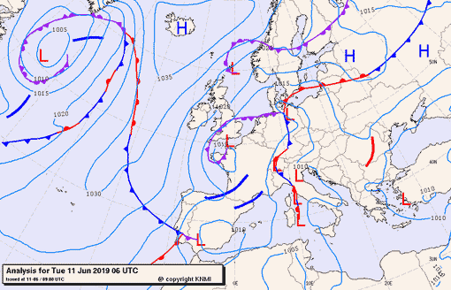 Previsioni meteo per martedì 11, mercoledì 12, giovedì 13 (giugno)