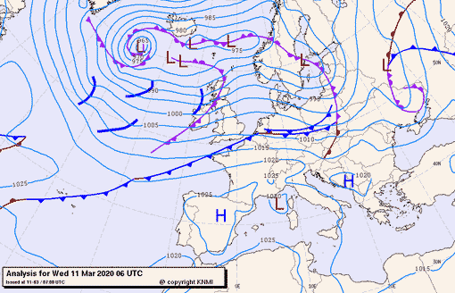 Previsioni meteo per mercoledì 11, giovedì 12, venerdì 13 (marzo)