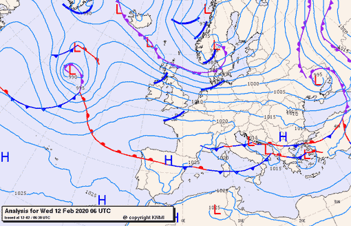 Previsioni meteo per mercoledì 12, giovedì 13, venerdì 14 (febbraio)