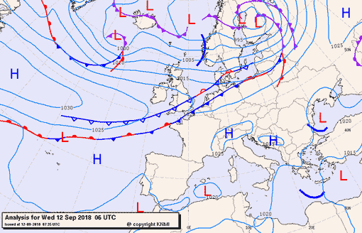 Previsioni meteo per mercoledì 12, giovedì 13, venerdì 14 (settembre)