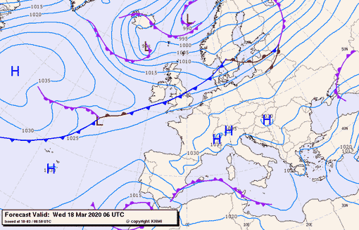 Previsioni meteo per mercoledì 18, giovedì 19, venerdì 20 (marzo)