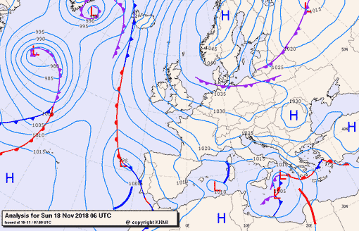 Previsioni meteo per domenica 18, lunedì 19, martedì 20 (novembre)