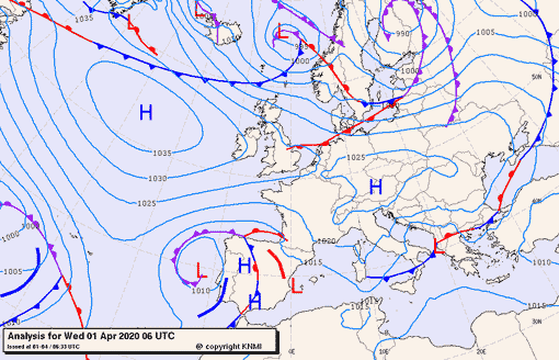 Previsioni meteo per mercoledì 1, giovedì 2, venerdì 3 (aprile)