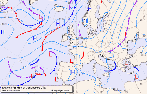 Previsioni meteo per lunedì 1, martedì 2, mercoledì 3 (giugno)