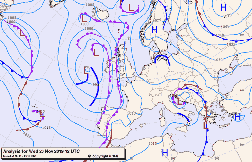 Previsioni meteo per mercoledì 20, giovedì 21, venerdì 22 (novembre)